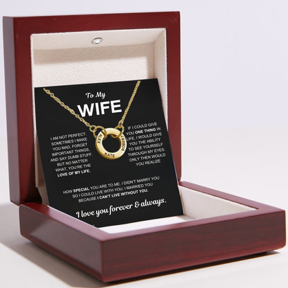 Circle Name Necklace for Wife