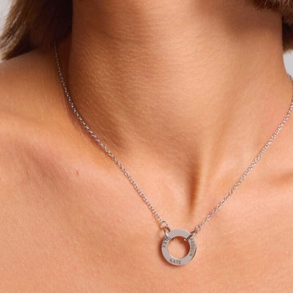 Circle Name Necklace for Wife