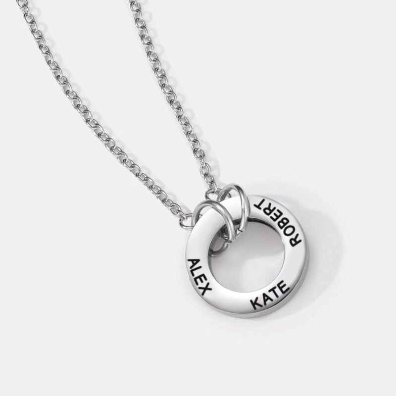 Circle Name Necklace for Wife