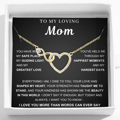To My Mom – Infinity Heart Necklace & Card