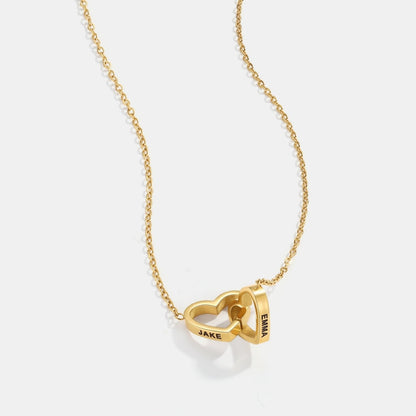 Mother & Daughter - Interlocking Hearts Name Necklace