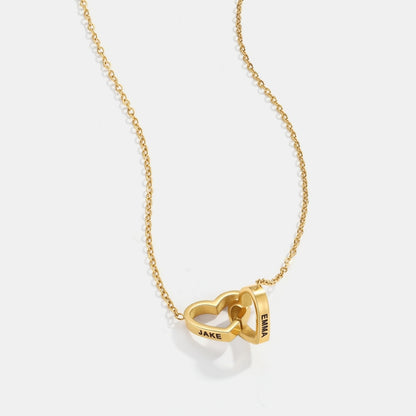 To My Granddaughter – Interlocking Hearts Name Necklace
