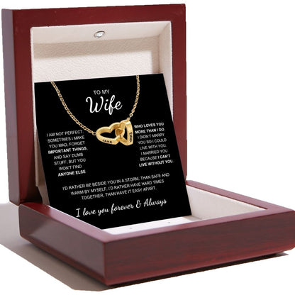 To My Wife - Interlocking Hearts Name Necklace