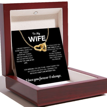 To My Wife - Interlocking Hearts Name Necklace