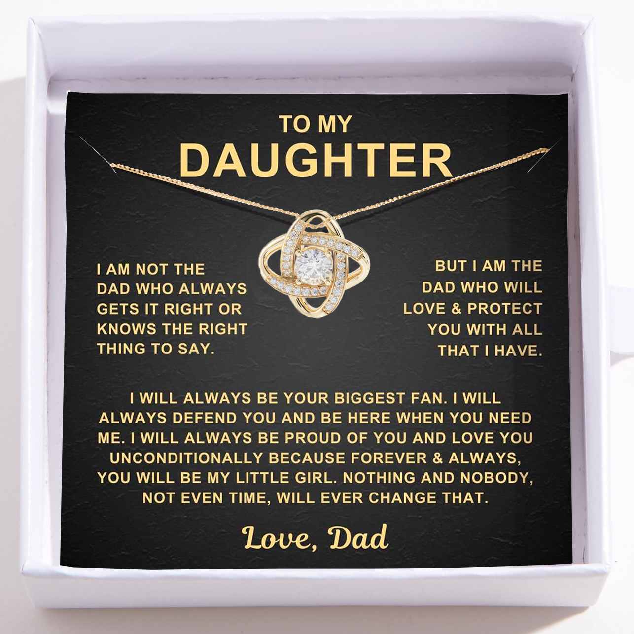 To My Daughter – Love Knot Necklace
