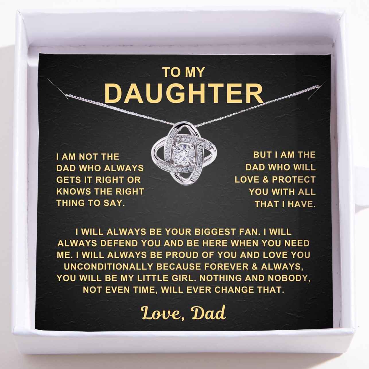 To My Daughter – Love Knot Necklace
