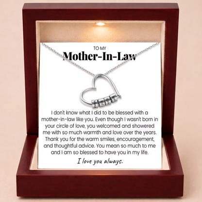 Charming Heart Engraved Necklace For Mother-In-Law