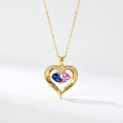 To The Best Mom – Together Forever Birthstone Heart Necklace