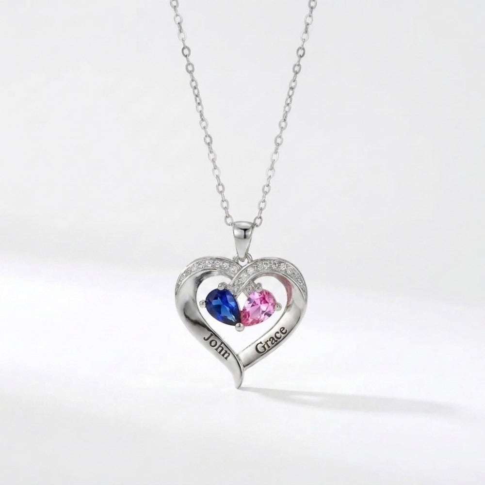 To The Best Mom – Together Forever Birthstone Heart Necklace