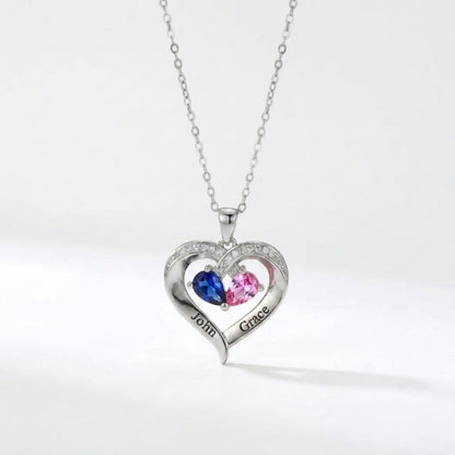 To The Best Mom – Together Forever Birthstone Heart Necklace