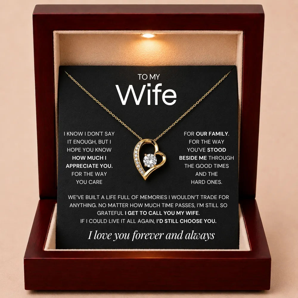 Love Heart Necklace For Wife - Grateful To Call You My Wife