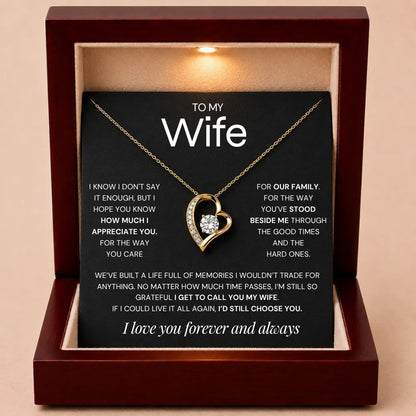 Love Heart Necklace For Wife - Grateful To Call You My Wife