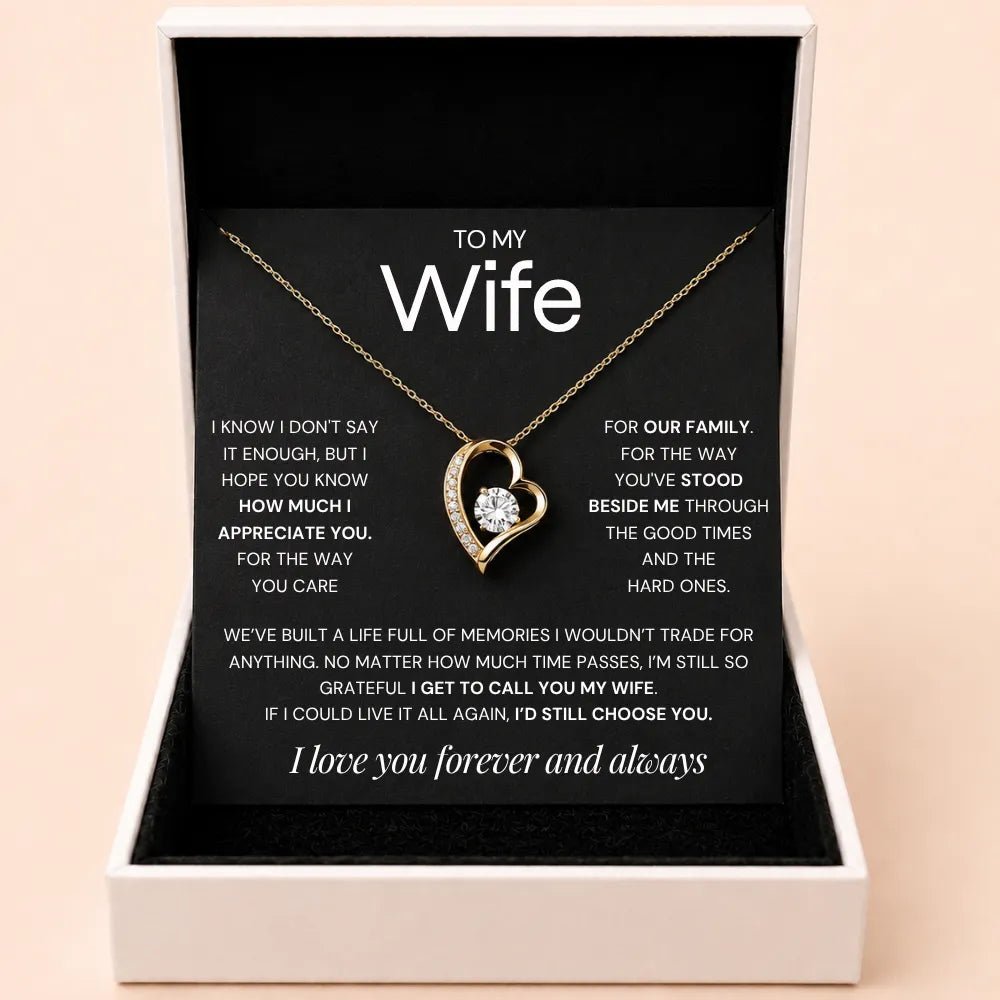 Love Heart Necklace For Wife - Grateful To Call You My Wife