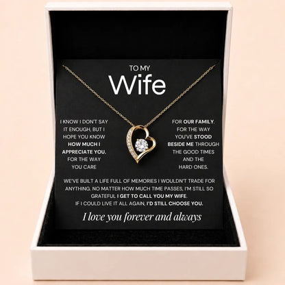 Love Heart Necklace For Wife - Grateful To Call You My Wife