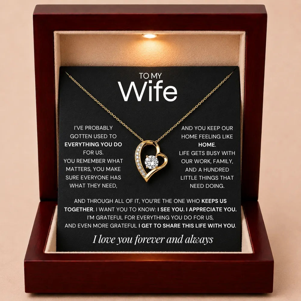 Love Heart Necklace For Wife - One Who Keeps Us Together