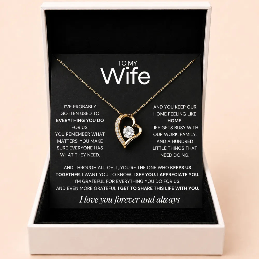 Love Heart Necklace For Wife - One Who Keeps Us Together