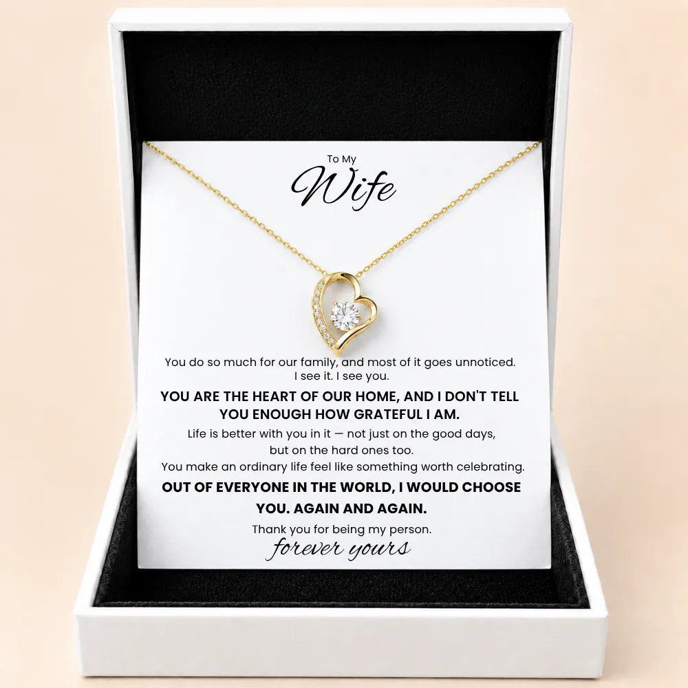 Love Heart Necklace For Wife - You Are The Heart Of Our Home