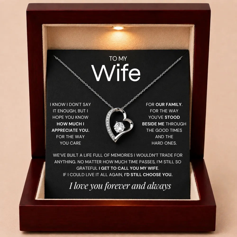 Love Heart Necklace For Wife - Grateful To Call You My Wife
