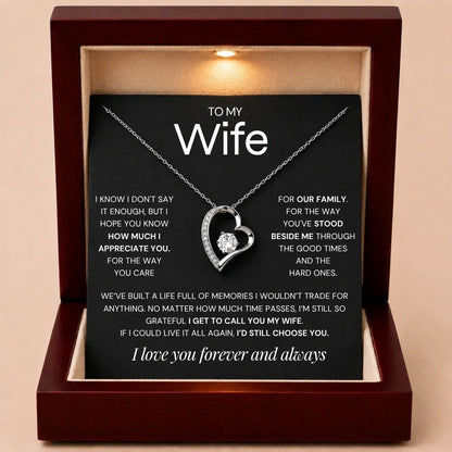 Love Heart Necklace For Wife - Grateful To Call You My Wife