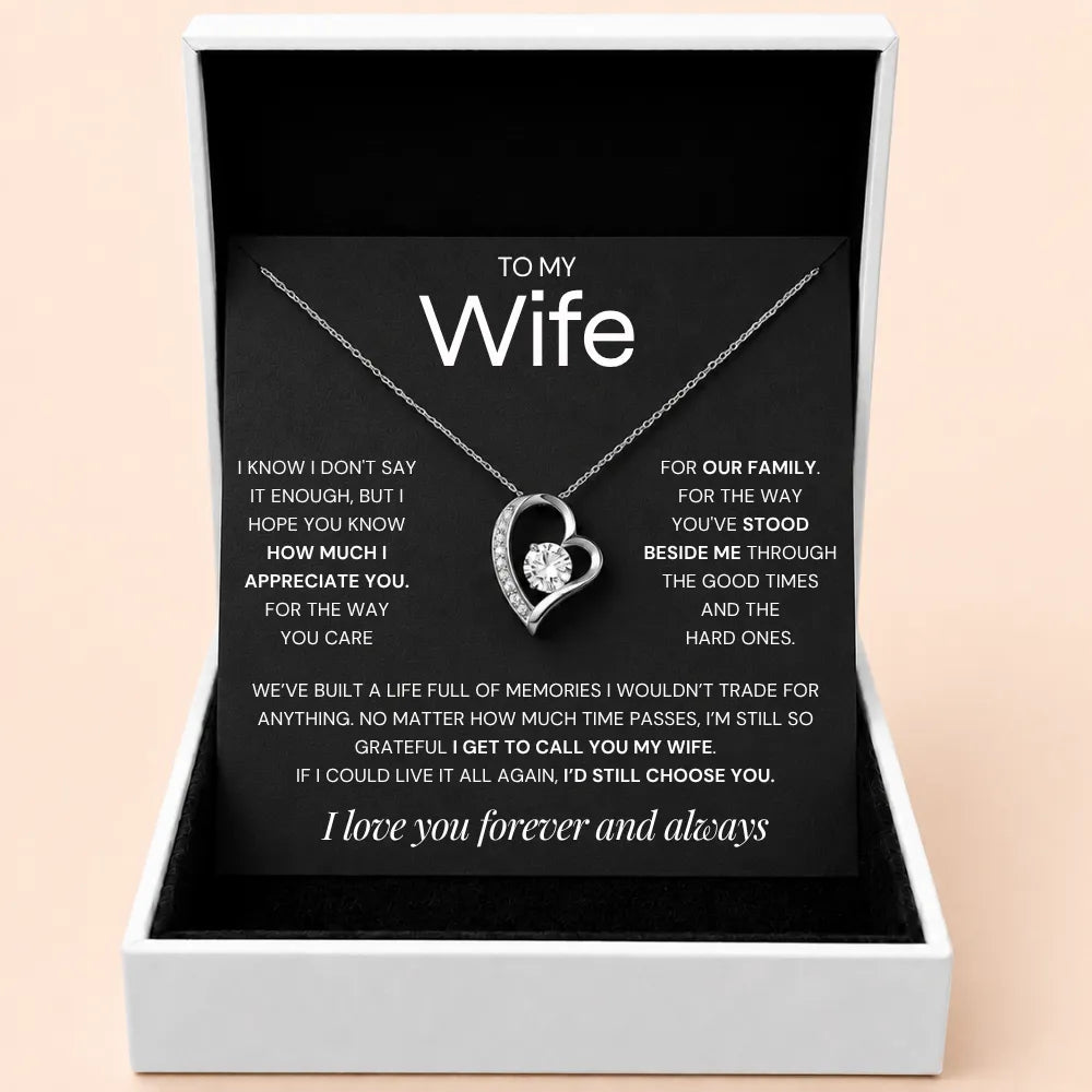 Love Heart Necklace For Wife - Grateful To Call You My Wife