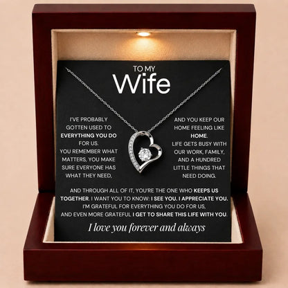 Love Heart Necklace For Wife - One Who Keeps Us Together