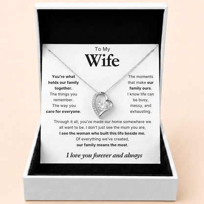 Love Heart Necklace For Wife - You Hold Us Together