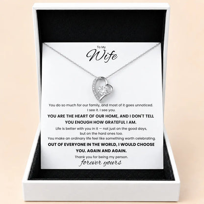 Love Heart Necklace For Wife - You Are The Heart Of Our Home