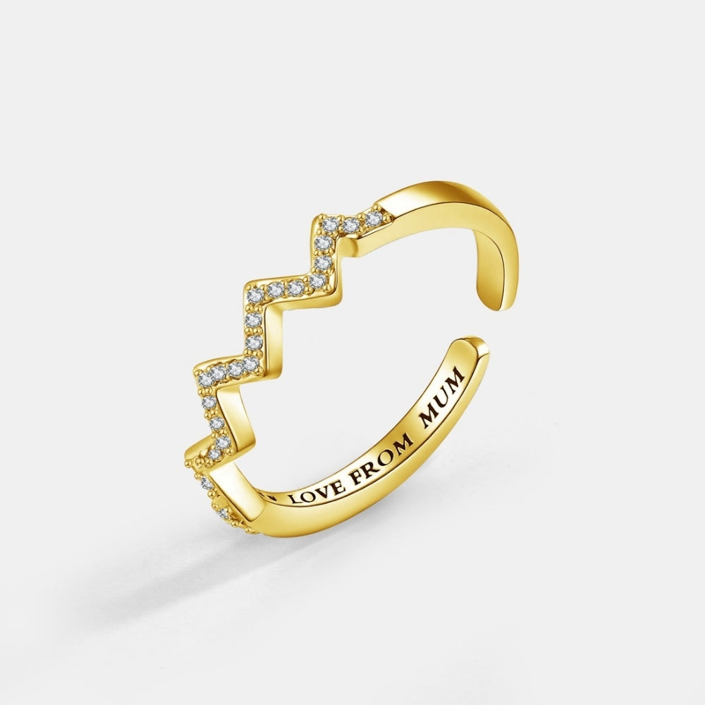 Highs and Lows Ring for Daughter with ‘Love from Mum’ Engraving Gift Set