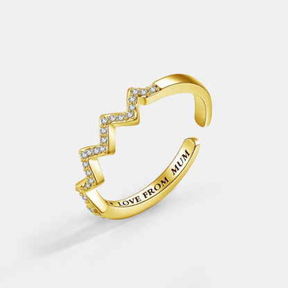Highs and Lows Ring for Daughter with ‘Love from Mum’ Engraving Gift Set