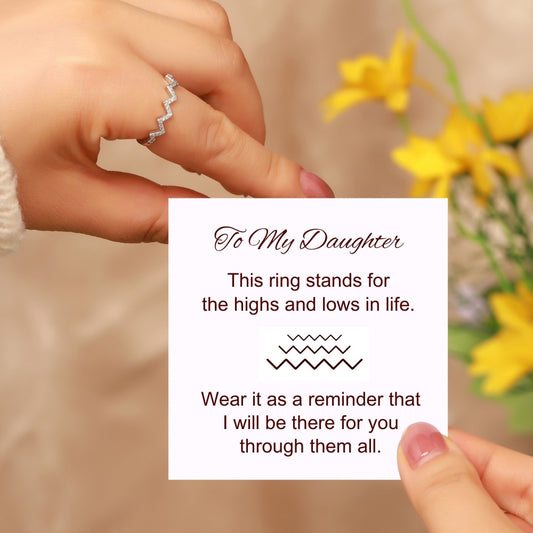 Highs and Lows Ring for Daughter with ‘Love from Mum’ Engraving Gift Set