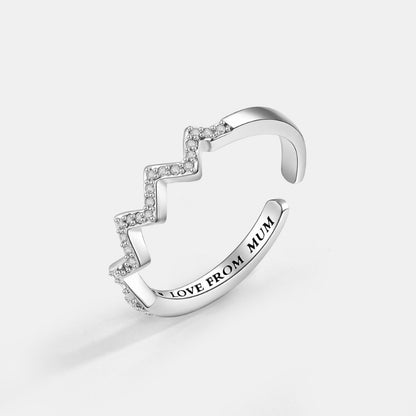 Highs and Lows Ring for Daughter with ‘Love from Mum’ Engraving Gift Set