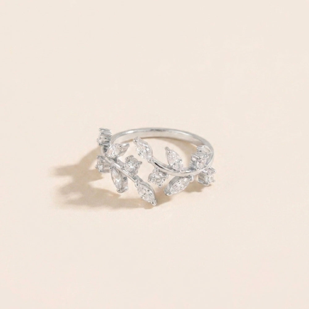 Crystal Leaf Ring