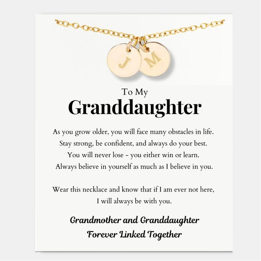 To My Granddaughter – Initials Disc Necklace