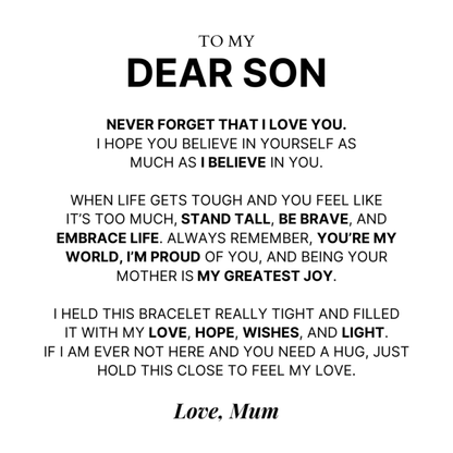 To My Dear Son – ‘Love You Forever’ Personalised Name Bracelet
