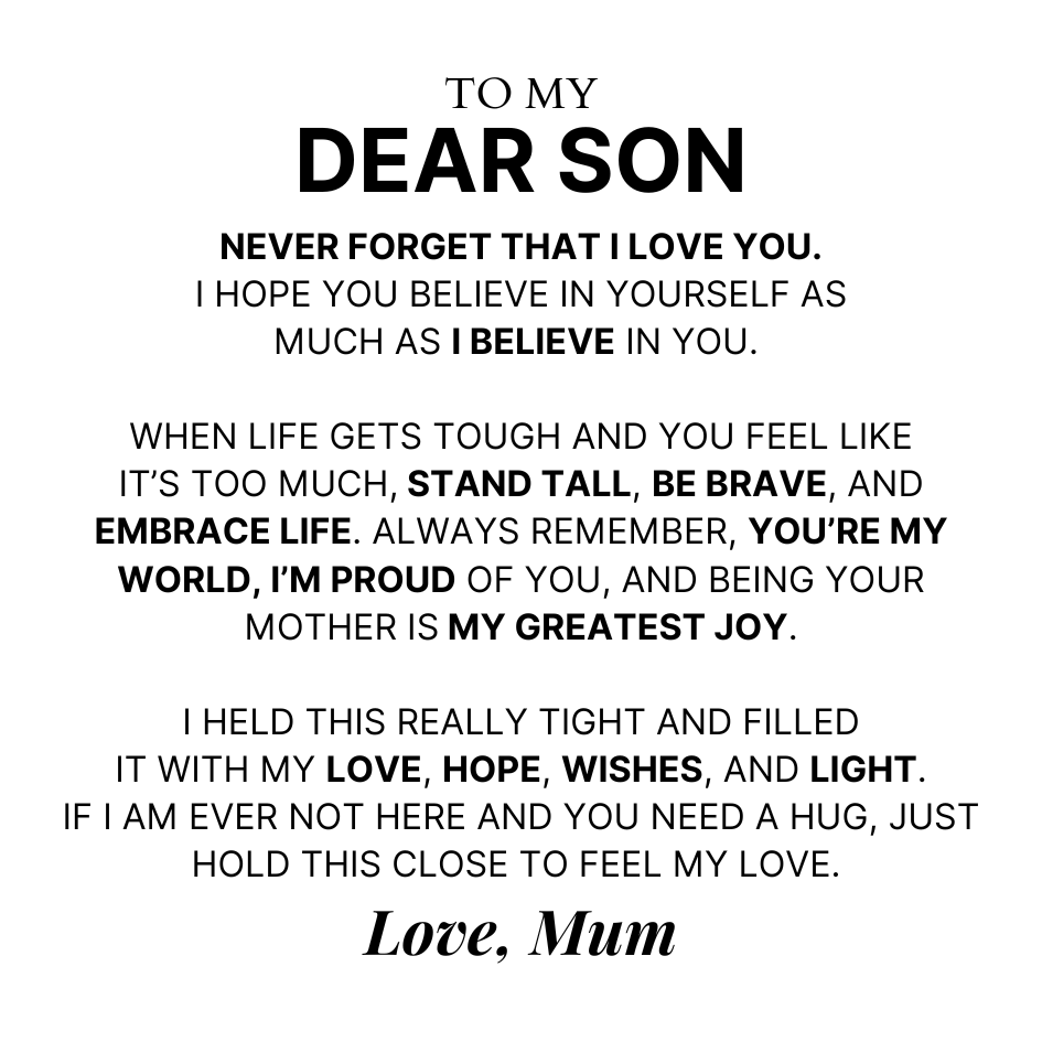 To My Dear Son – ‘Love You Forever’ Personalised Name Bracelet