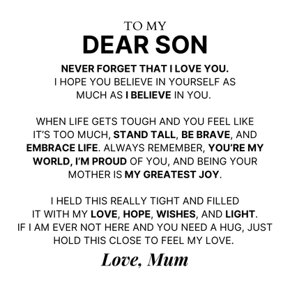 To My Dear Son – ‘Love You Forever’ Personalised Name Bracelet