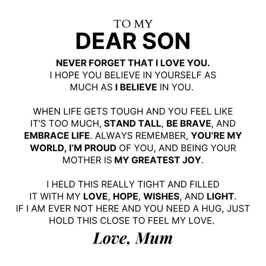 To My Dear Son – ‘Love You Forever’ Personalised Name Bracelet