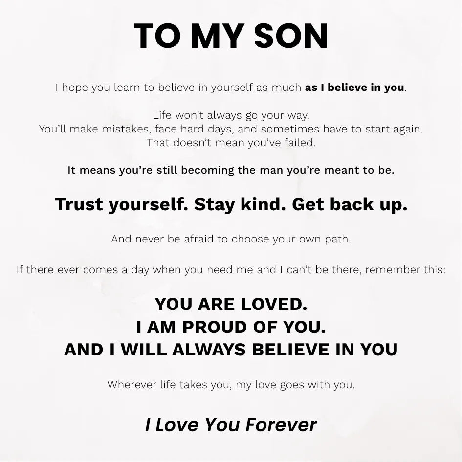To My Son 'Love You Forever' Bracelet - I Will Always Believe In You