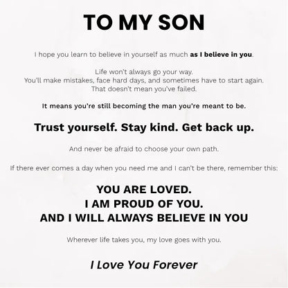 To My Son 'Love You Forever' Bracelet - I Will Always Believe In You