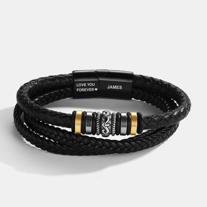 To My Grandson – ‘Love You Forever’ Personalized Name Bracelet