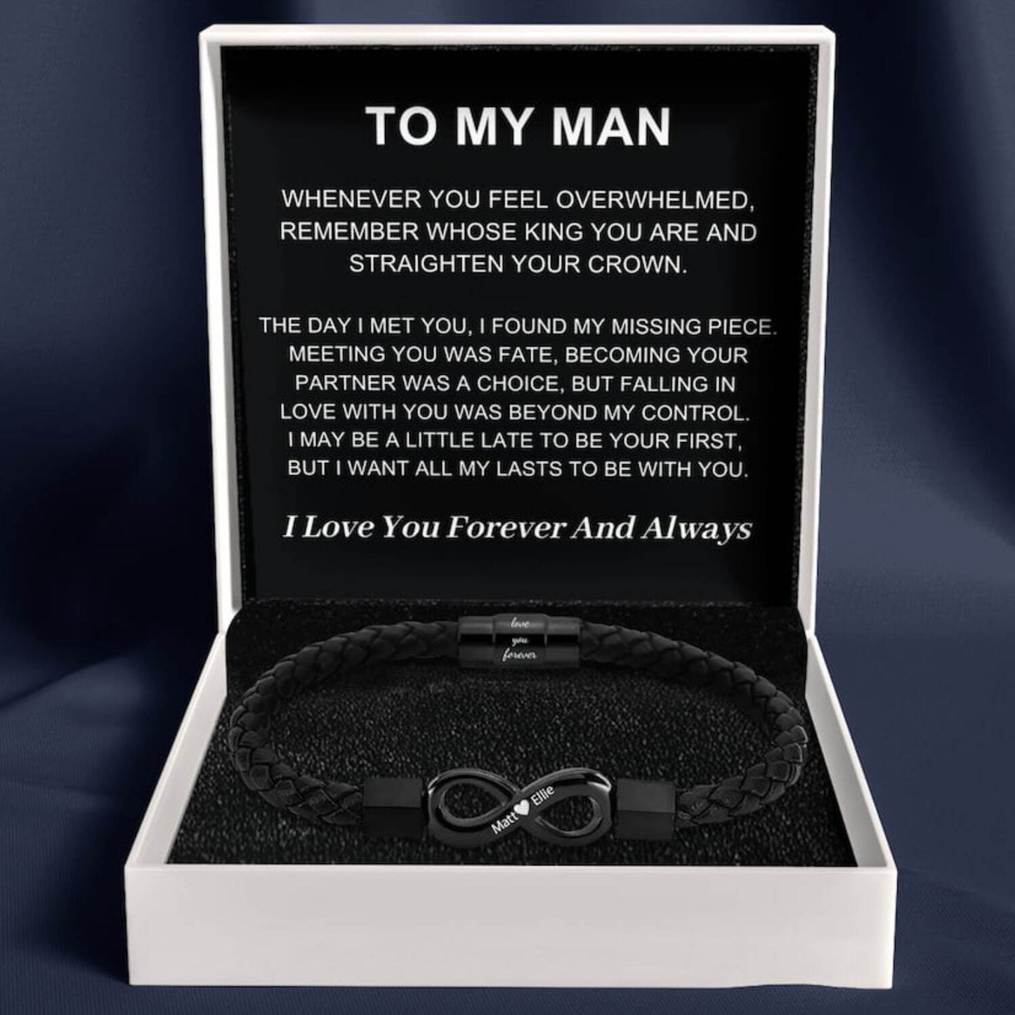 To My Man – Infinity ‘Love You Forever’ Personalized Name Bracelet