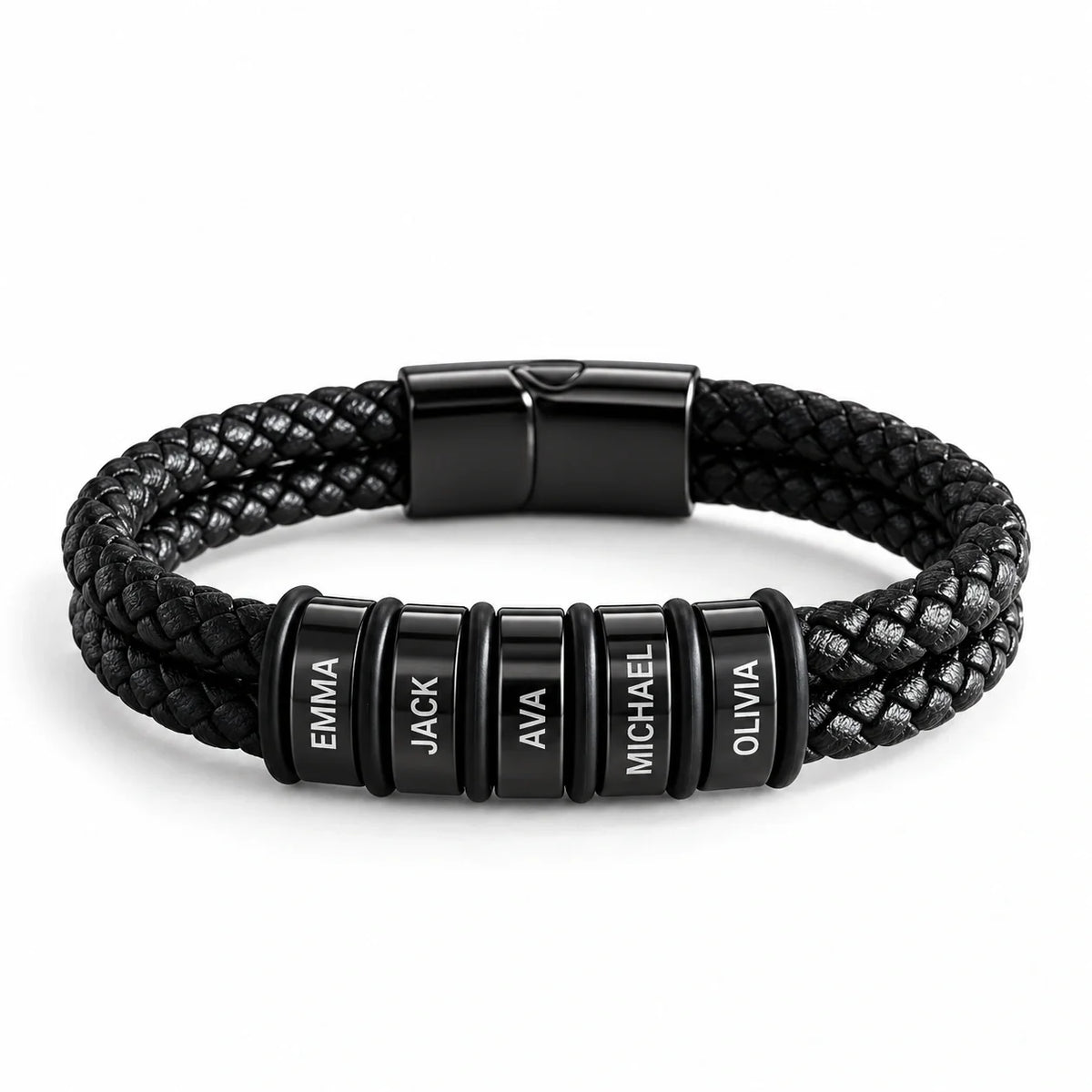 'Family Comes First' Mens Bracelet with Family Names