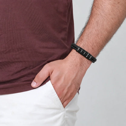 'Family Comes First' Mens Bracelet with Family Names